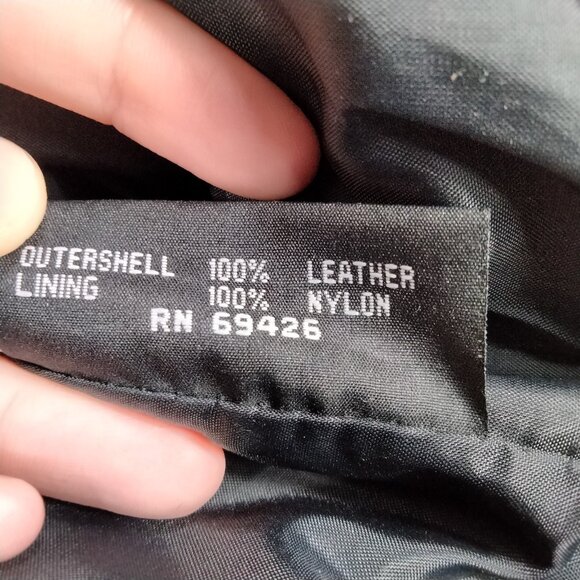 Vintage Wilsons Men' Black Leather Biker Vest L  Biker  Grunge Y2K Eagle Sturgis - Picture 10 of 10